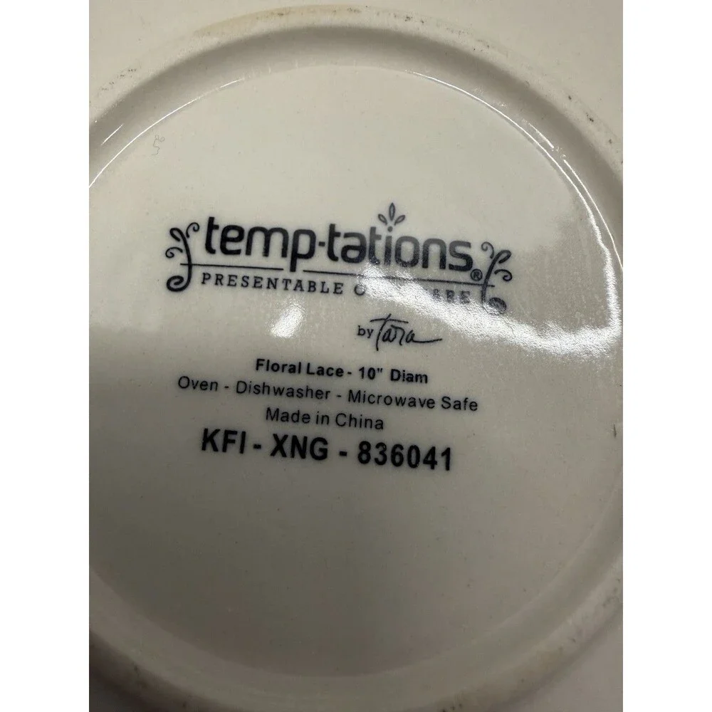 Temptations Floral Lace Black Baking Dish 10